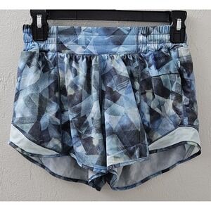 Lululemon Hotty Hot Shorts 4" Lined Geometric Blue Women's Size 4